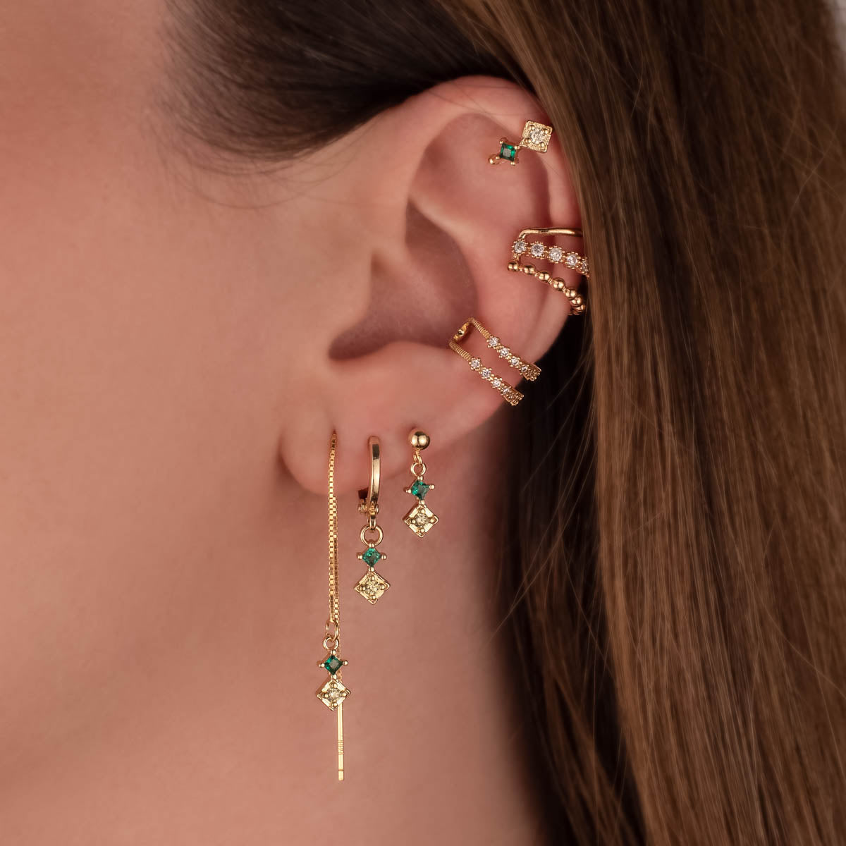 Hazel Yellow and Green Zircon Ear Cuff