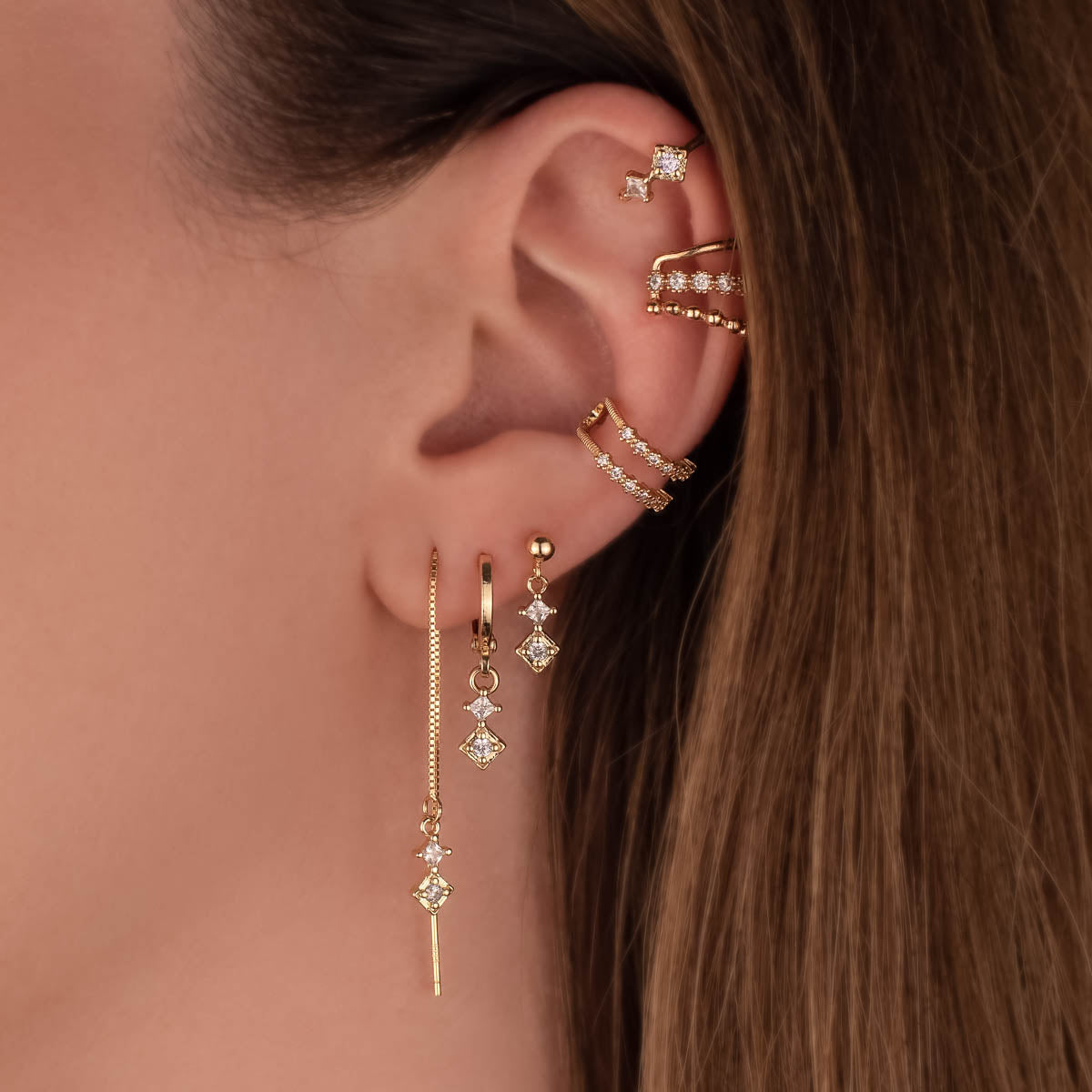 Temperance White Zircon Ear Cuff