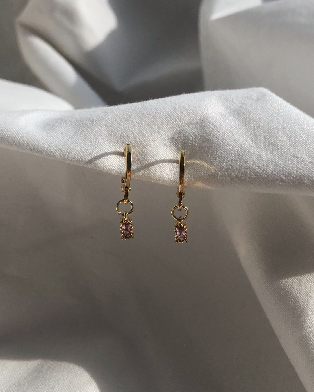 Seren Pink Huggie Earrings