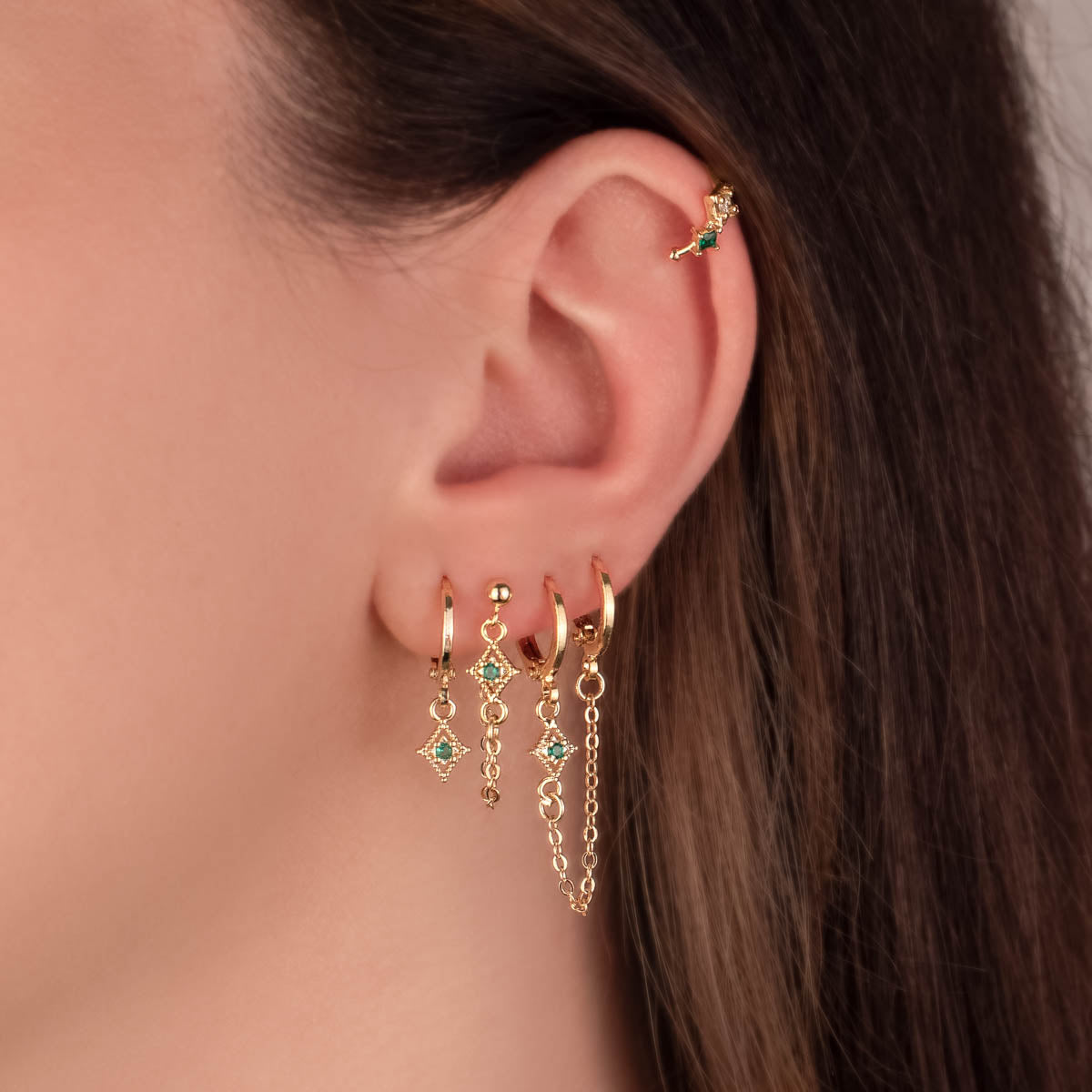 Arwen Green Huggie Earrings