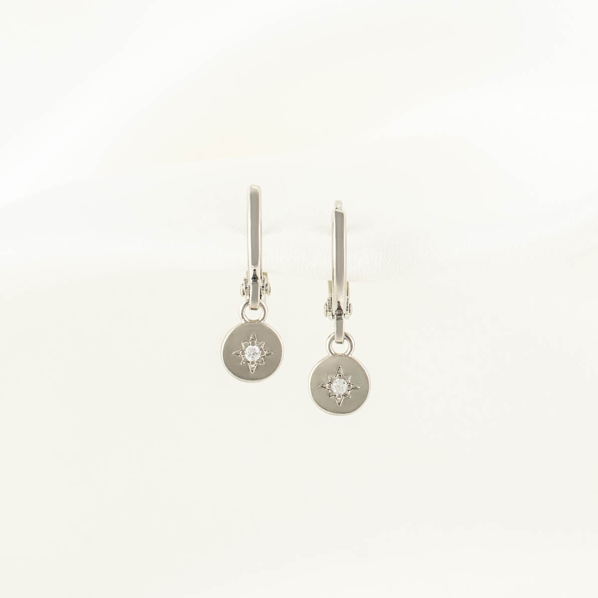 Fay Circle White Zircon Huggie Earrings