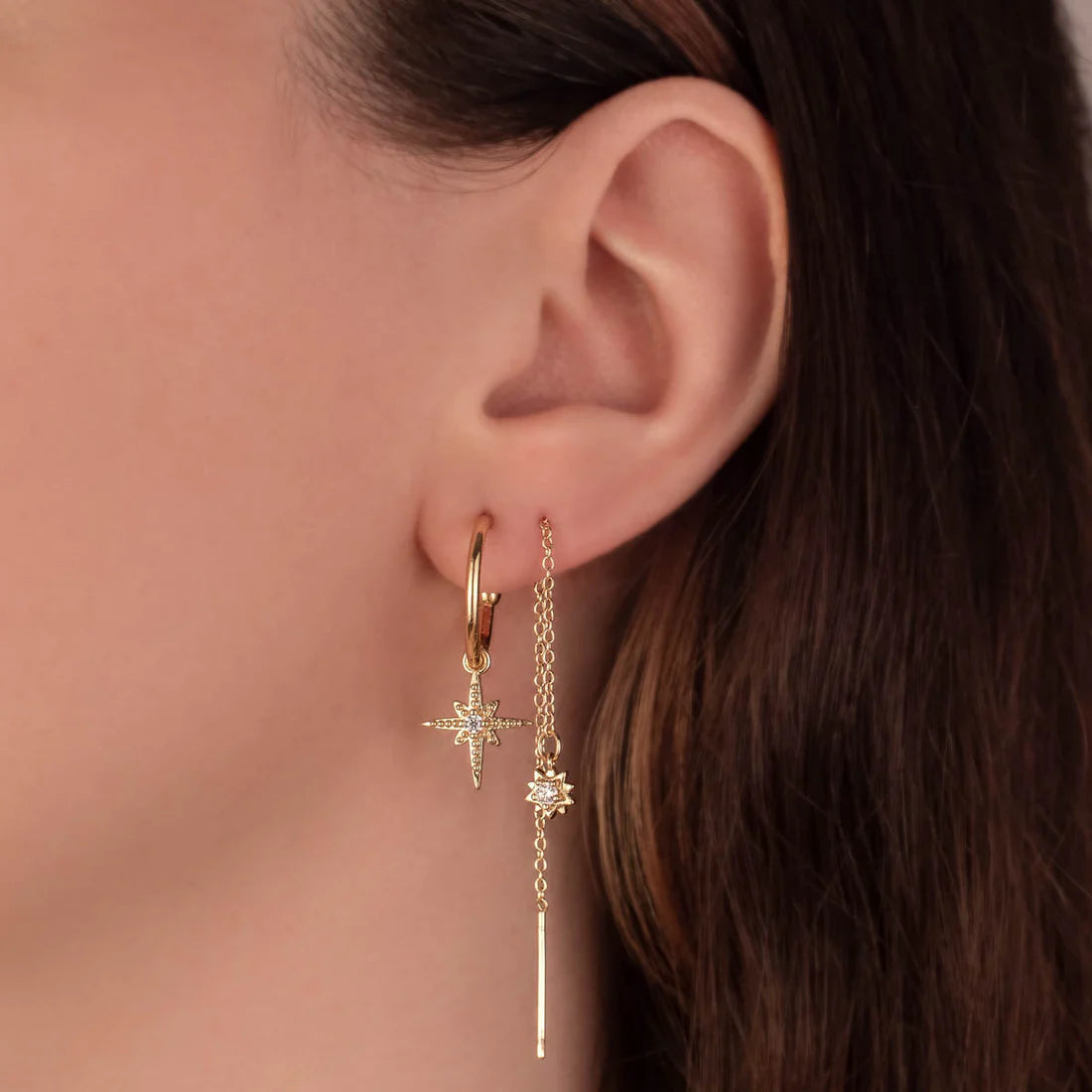 Alora Star White Zircon Threaders