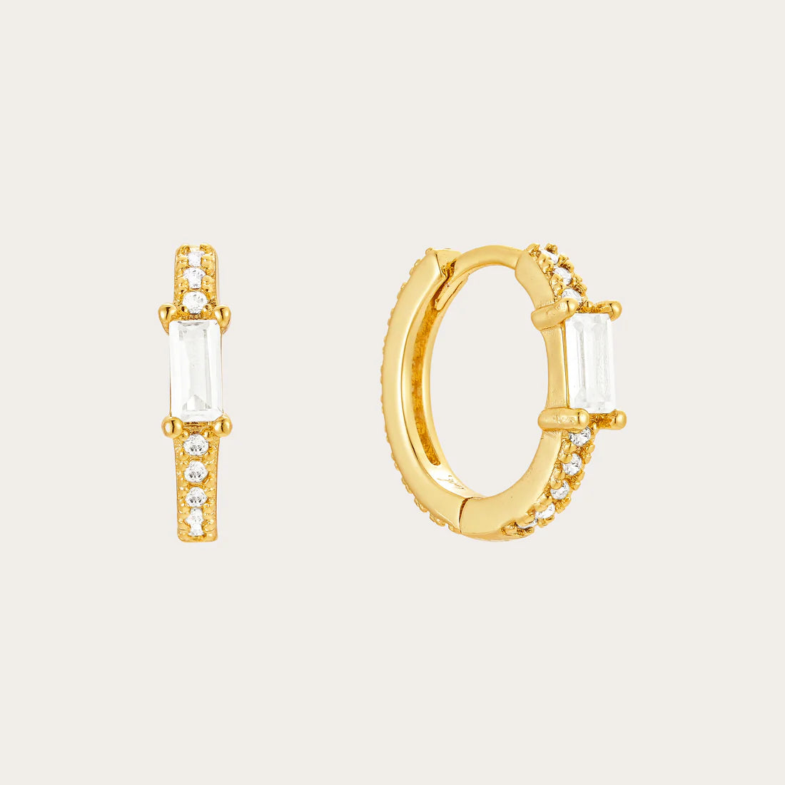 Diana White Zircon Embellished Hoop