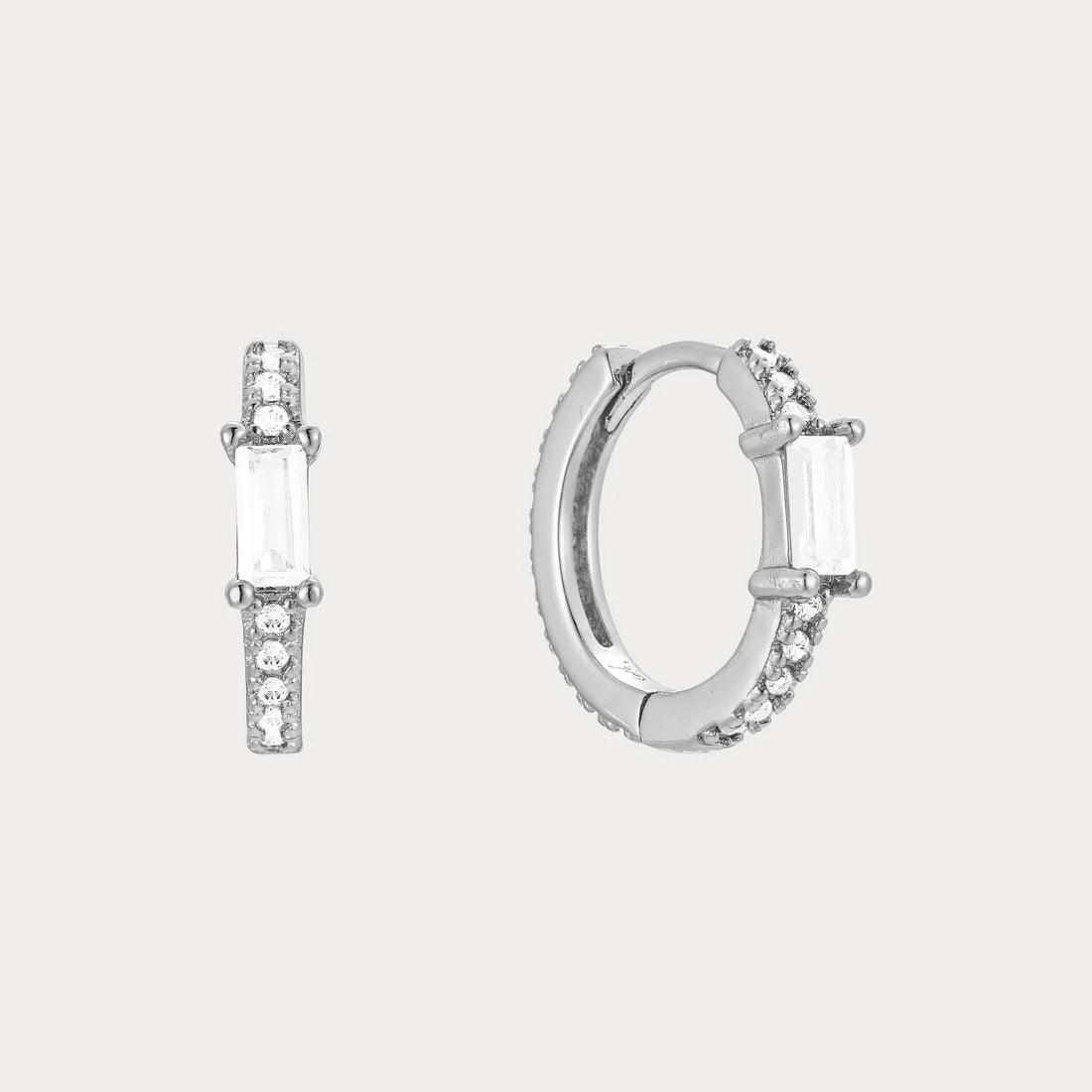 Diana White Zircon Embellished Hoop