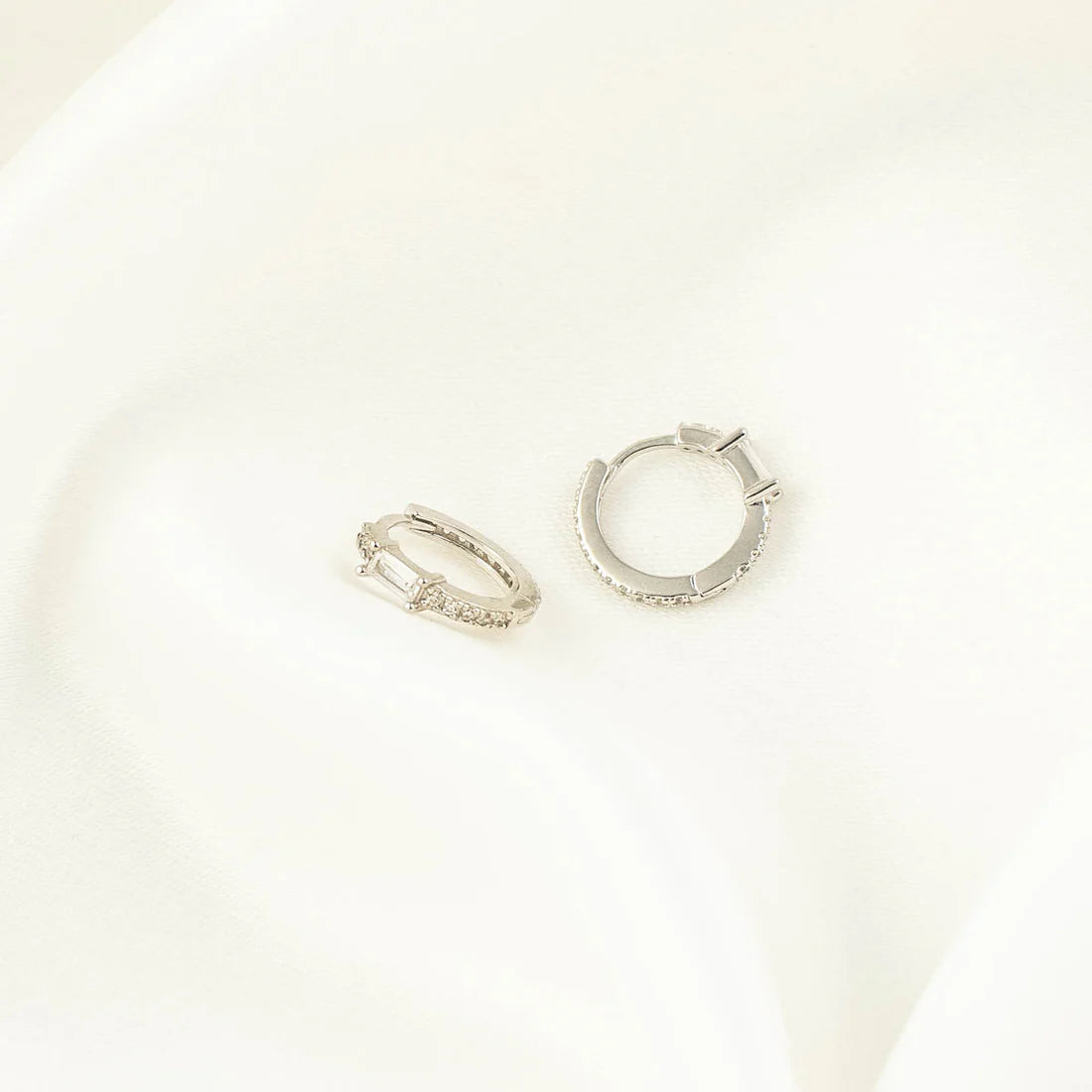 Diana White Zircon Embellished Hoop