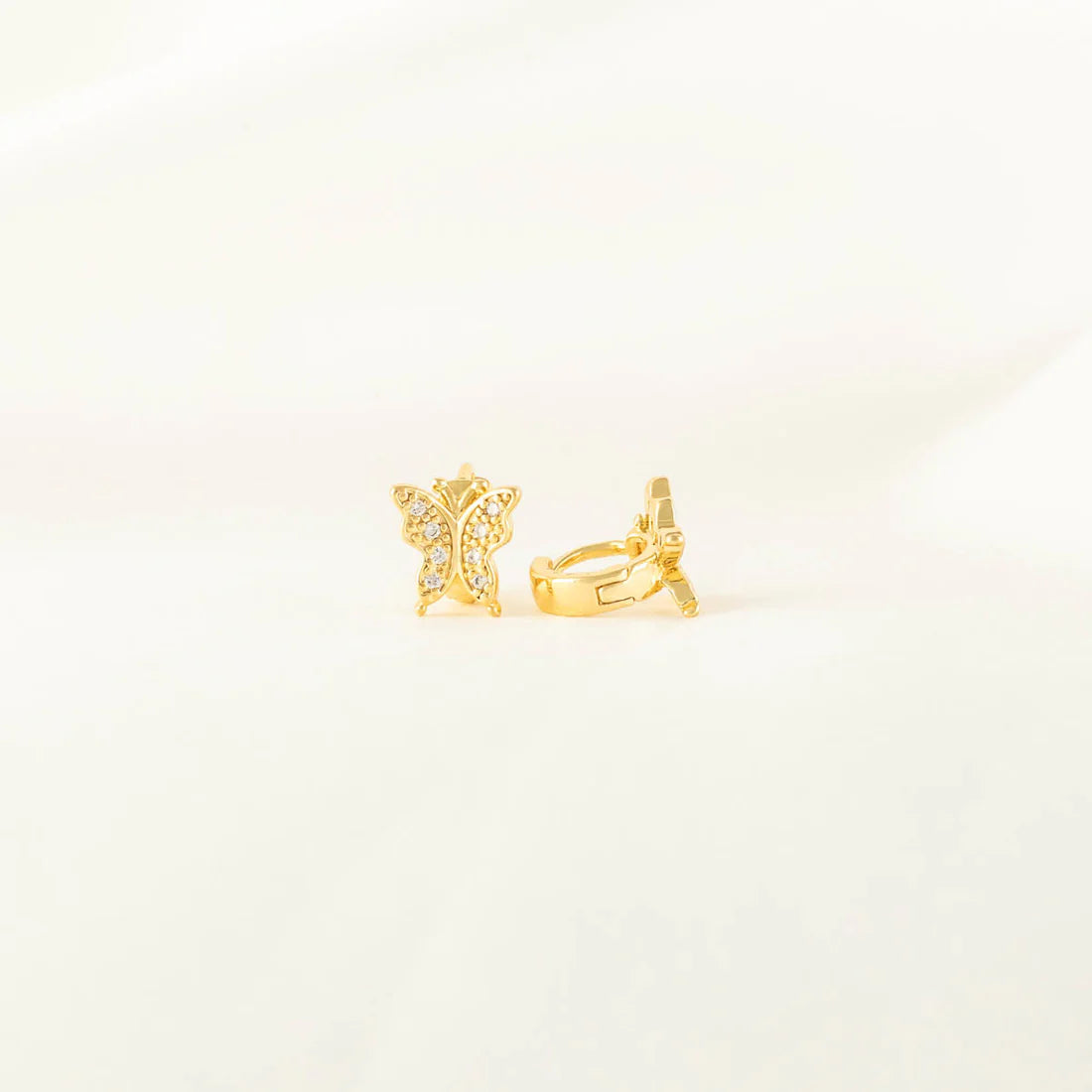 Athalia Butterfly White Zircon Hoop