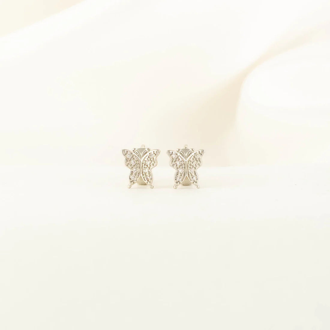 Athalia Butterfly White Zircon Hoop