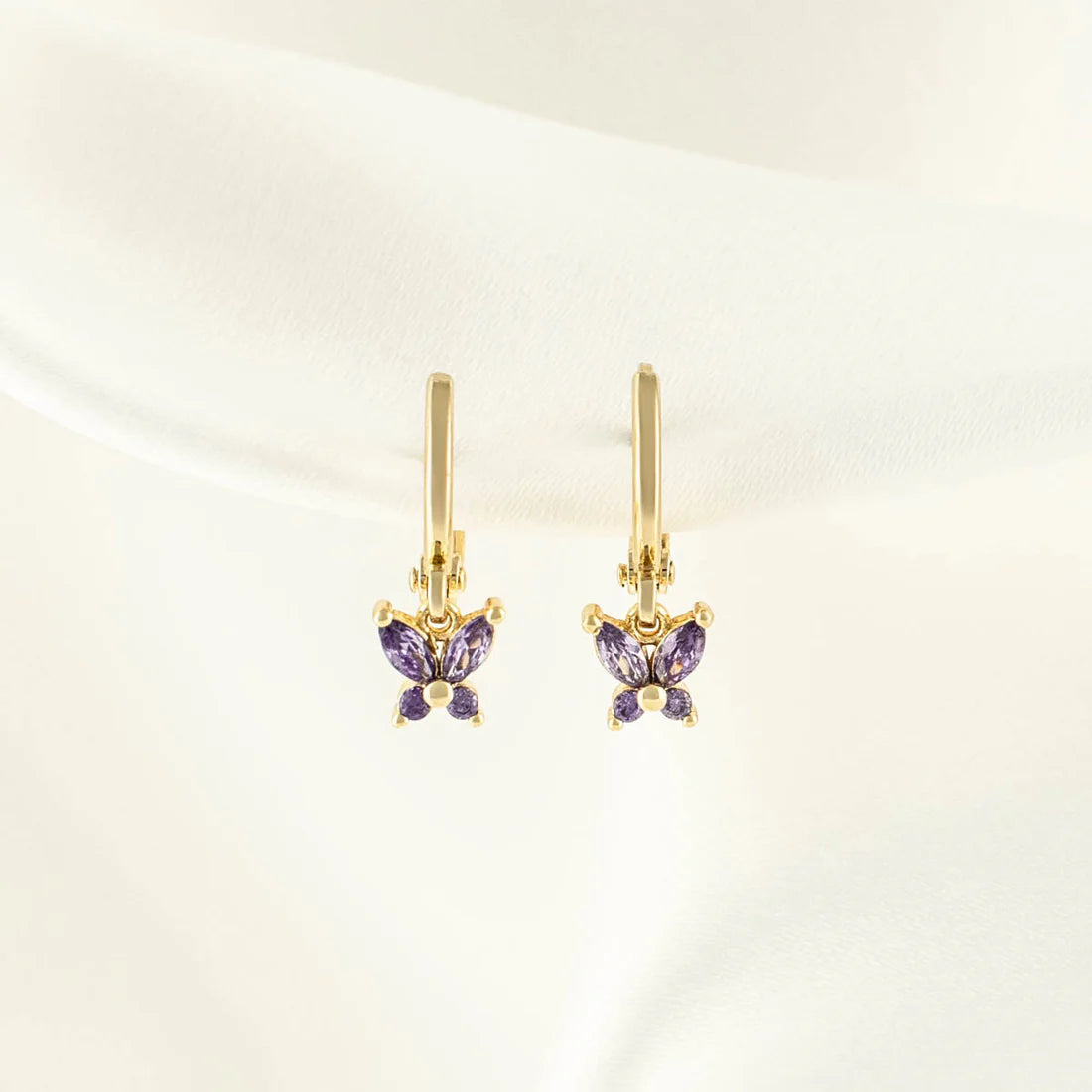 Candy Purple Zircon Butterfly Huggies