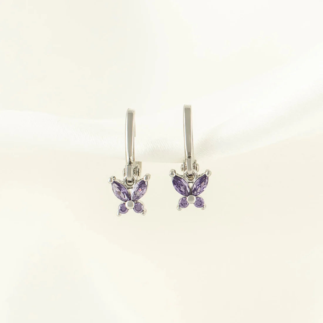 Candy Purple Zircon Butterfly Huggies