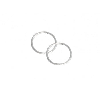 Sleepers Plain Medium 14mm Sterling Silver