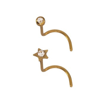Nose Starlite Crystal 2pk Gold Plated