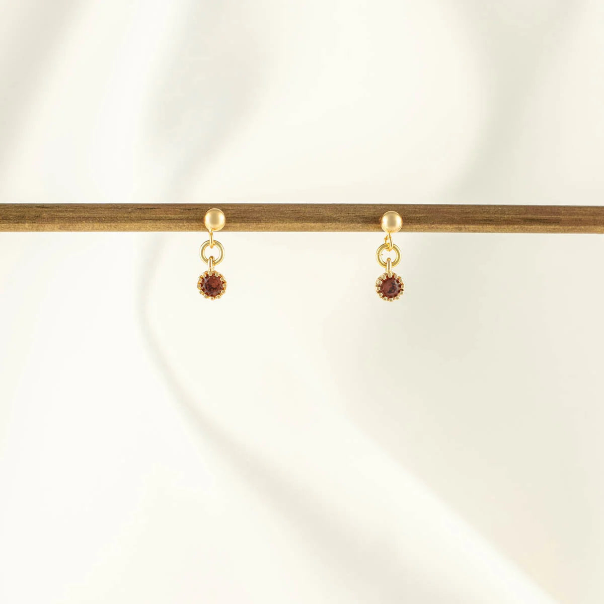 Jolie Red Zircon Stud Earrings