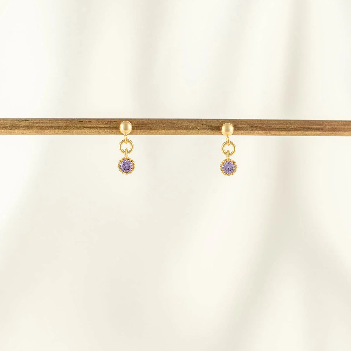 Violette Purple Zircon Stud Earrings