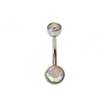 Double Jewelled Crystal Belly Bar
