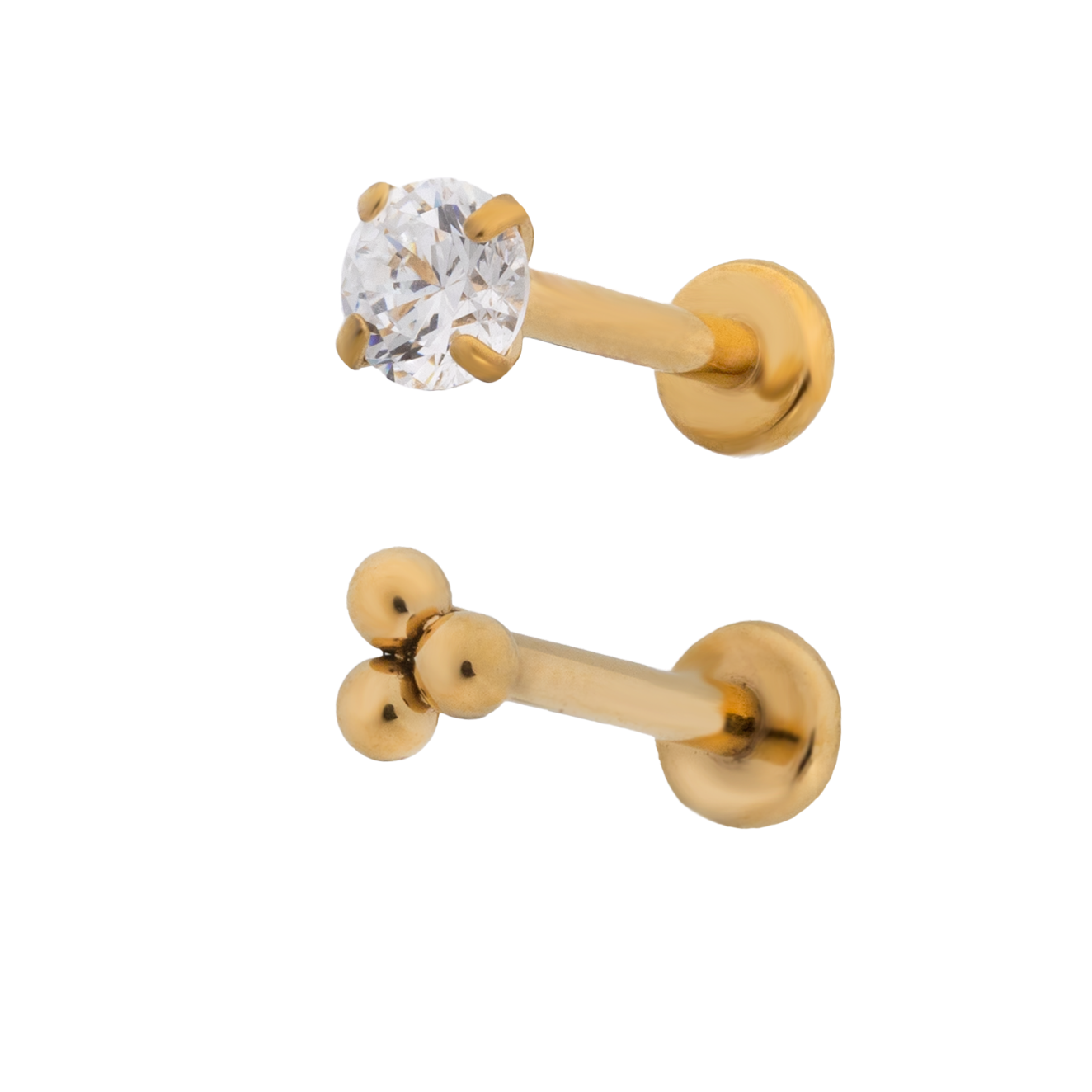 Flatback 3mm CZ & Ball Trio Twin Pack GP