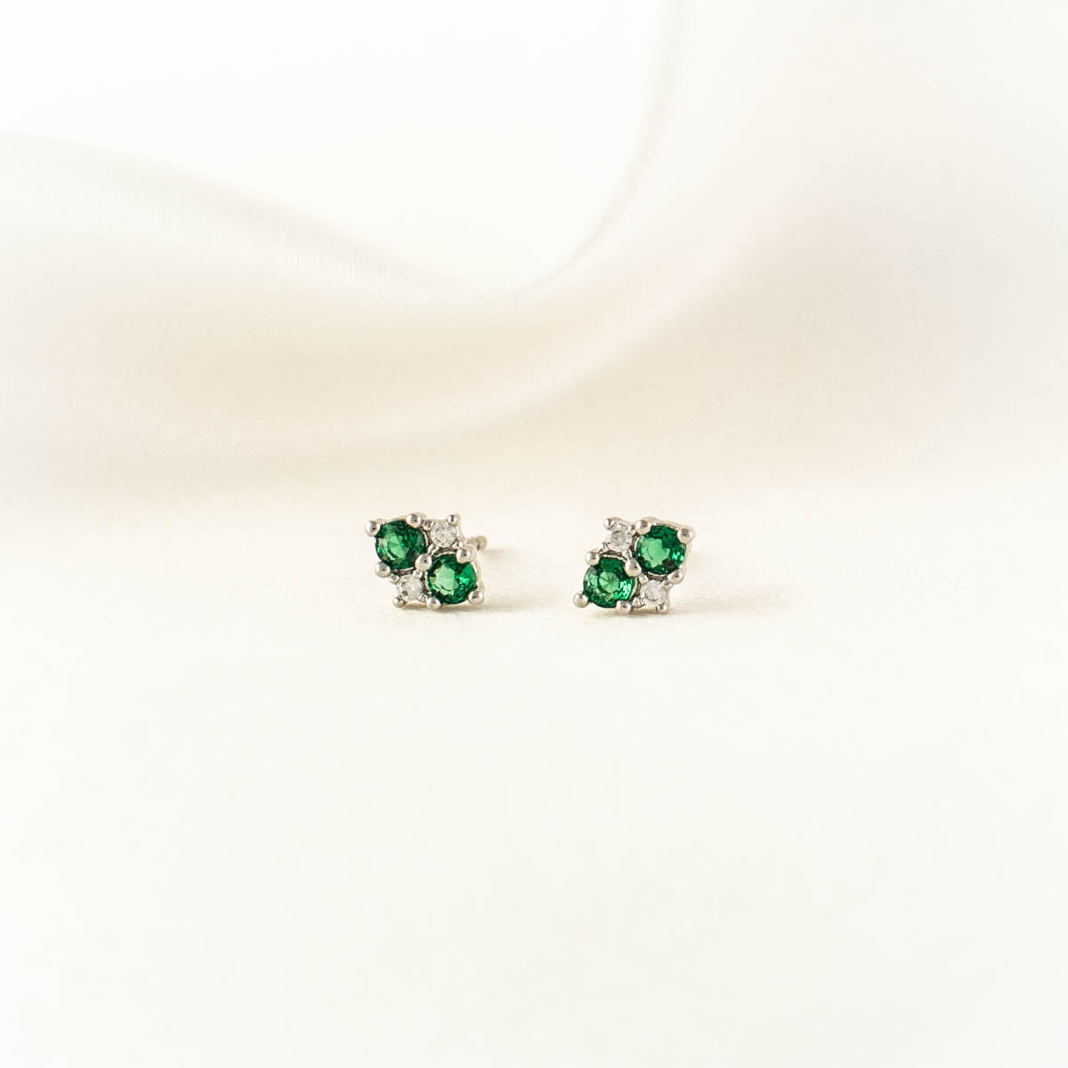 Larissa Green and White Zircon Studs