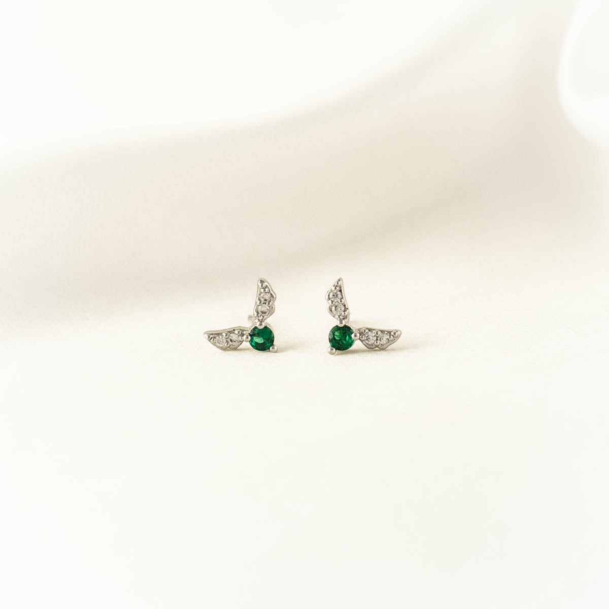Saria Fairy Green and White Zircon Studs