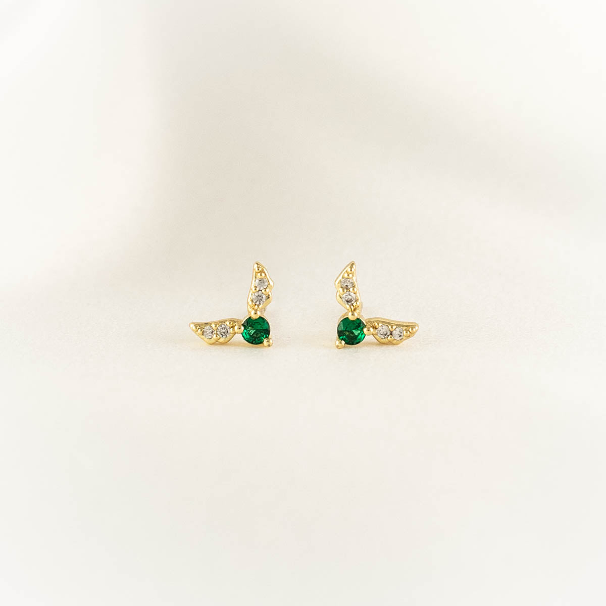 Saria Fairy Green and White Zircon Studs
