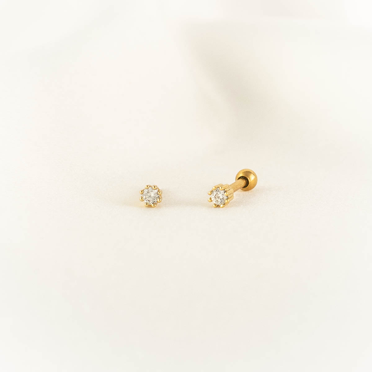 Sonnet White Zircon Stainless Steel Ball Studs