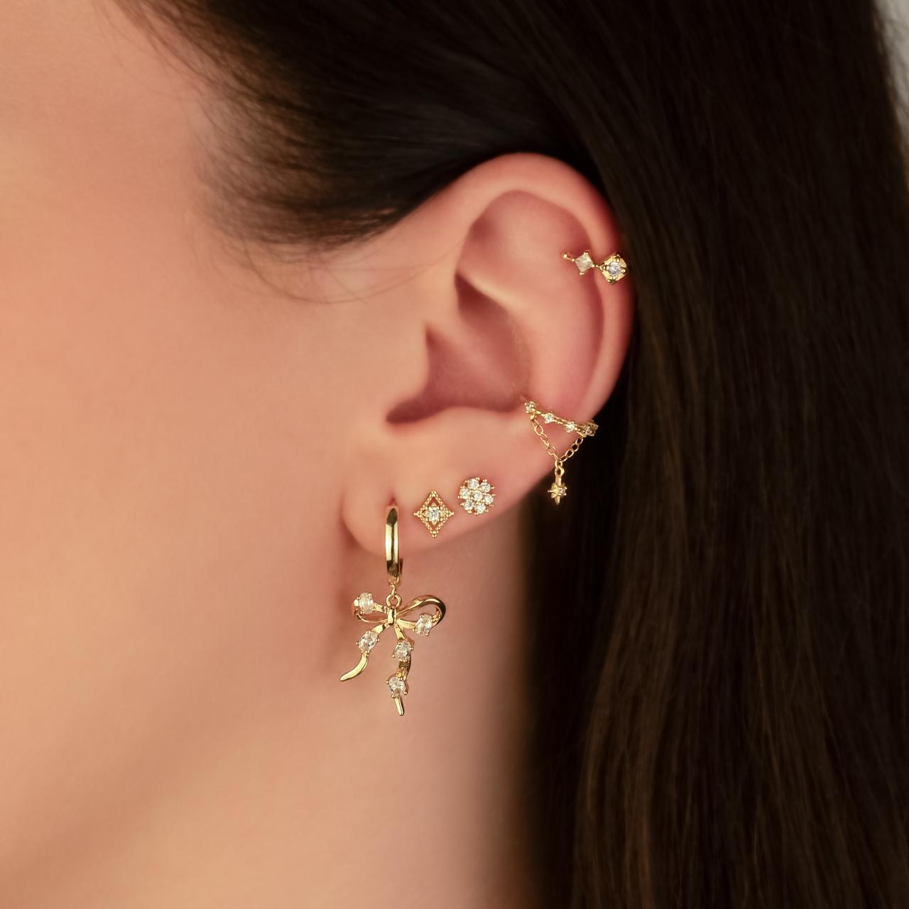 Everleigh Ribbon Huggie Earrings