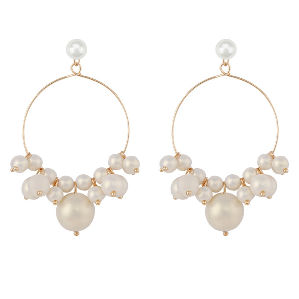 Olivia Pearl and Gold Earrings