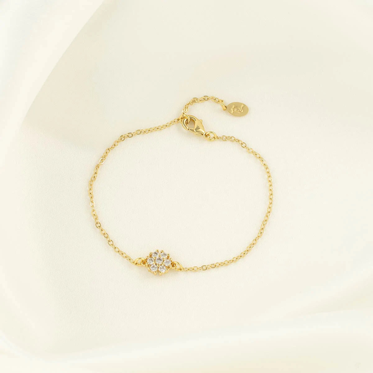 Florance White Zircon Flower Bracelet