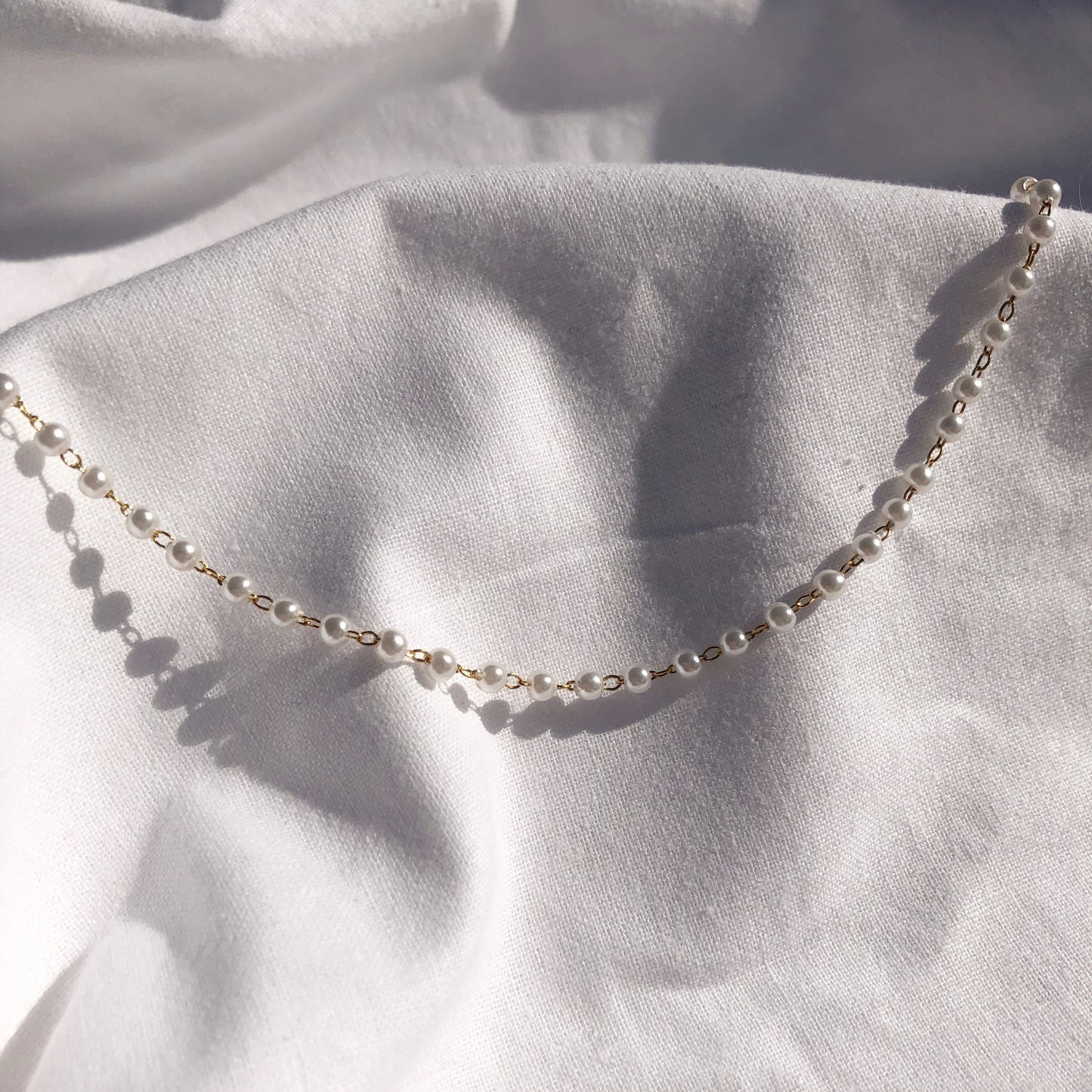 Gold Pearl Choker Necklace