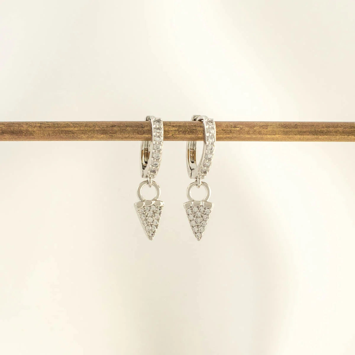 Kaily White Zircon Embellished Huggie Earrings