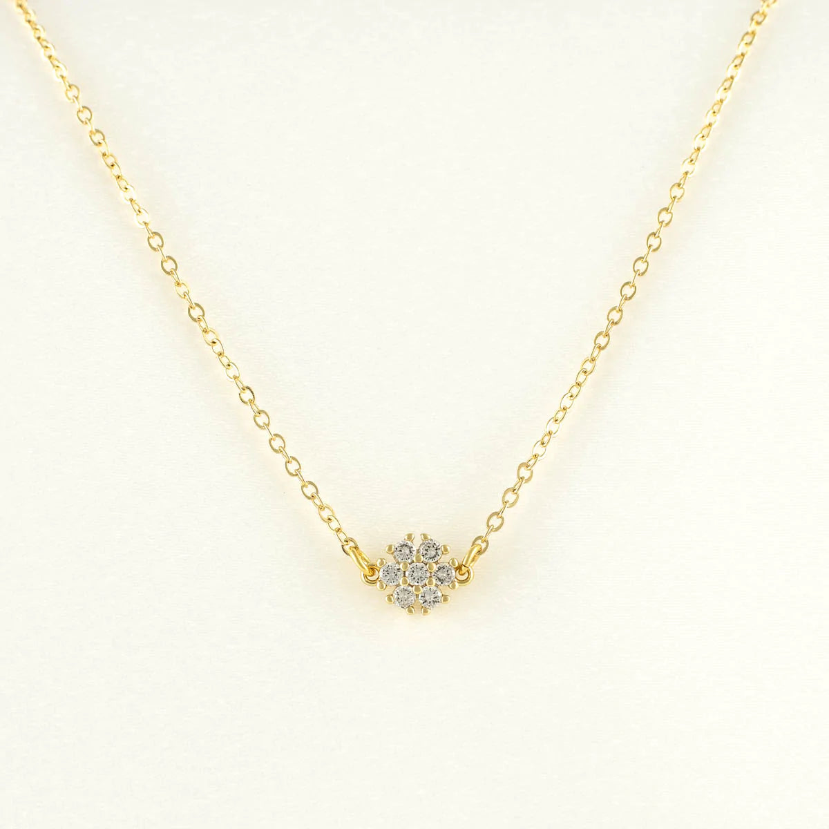 Florance White Zircon Flower Necklace