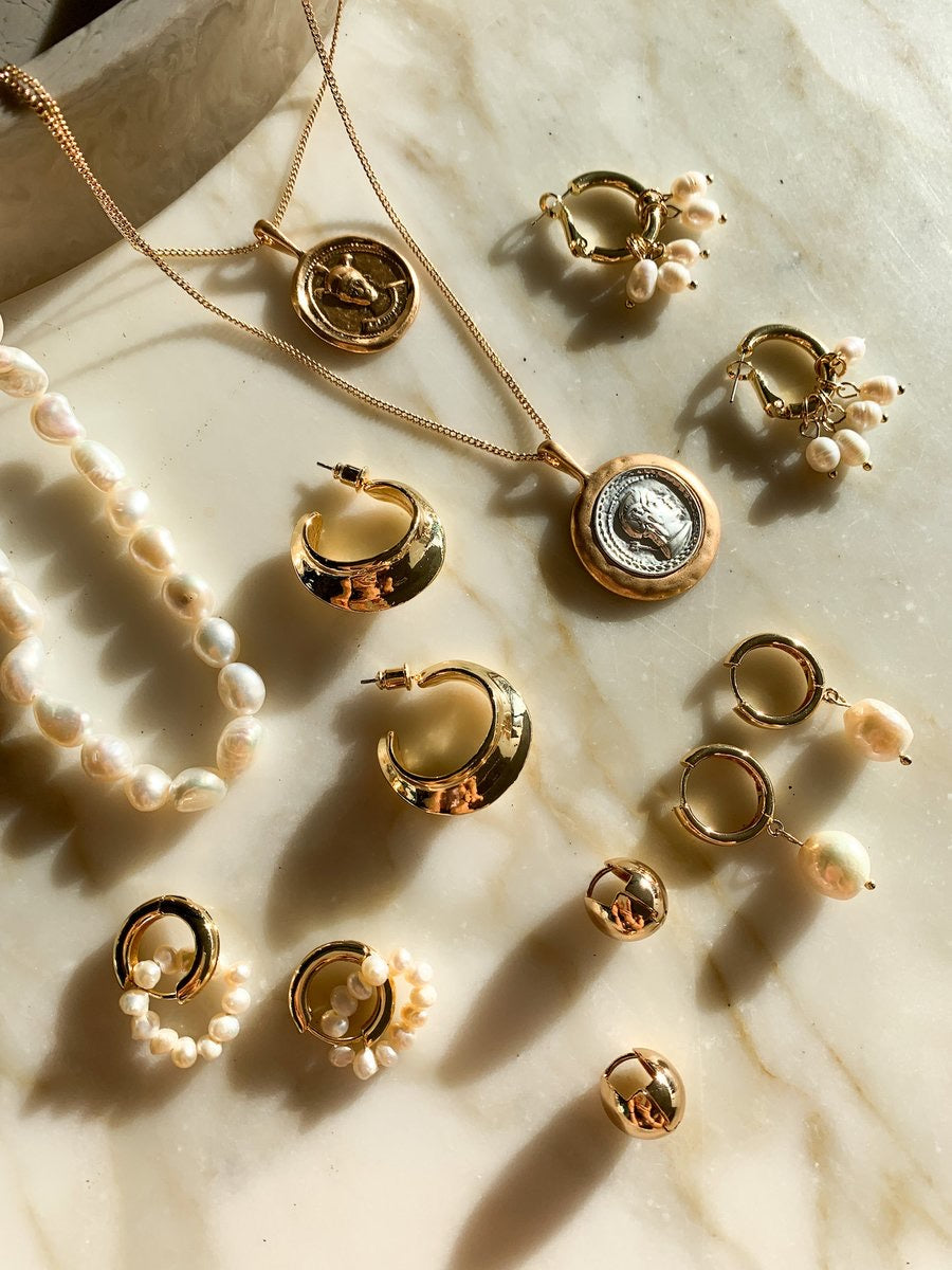 Dune Gold Huggie Earrings