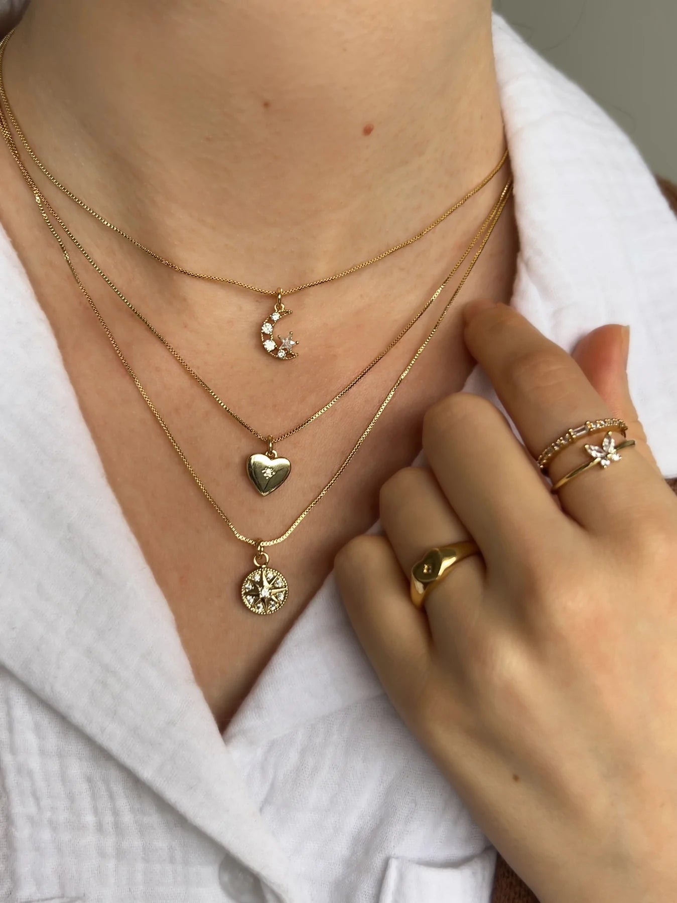 Venus Moon White Zircon Necklace