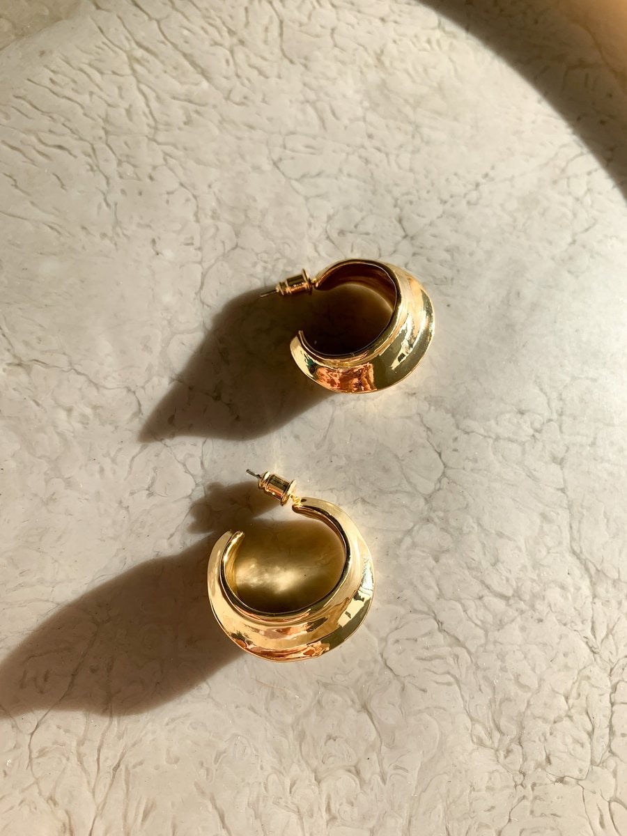 Dune Gold Huggie Earrings