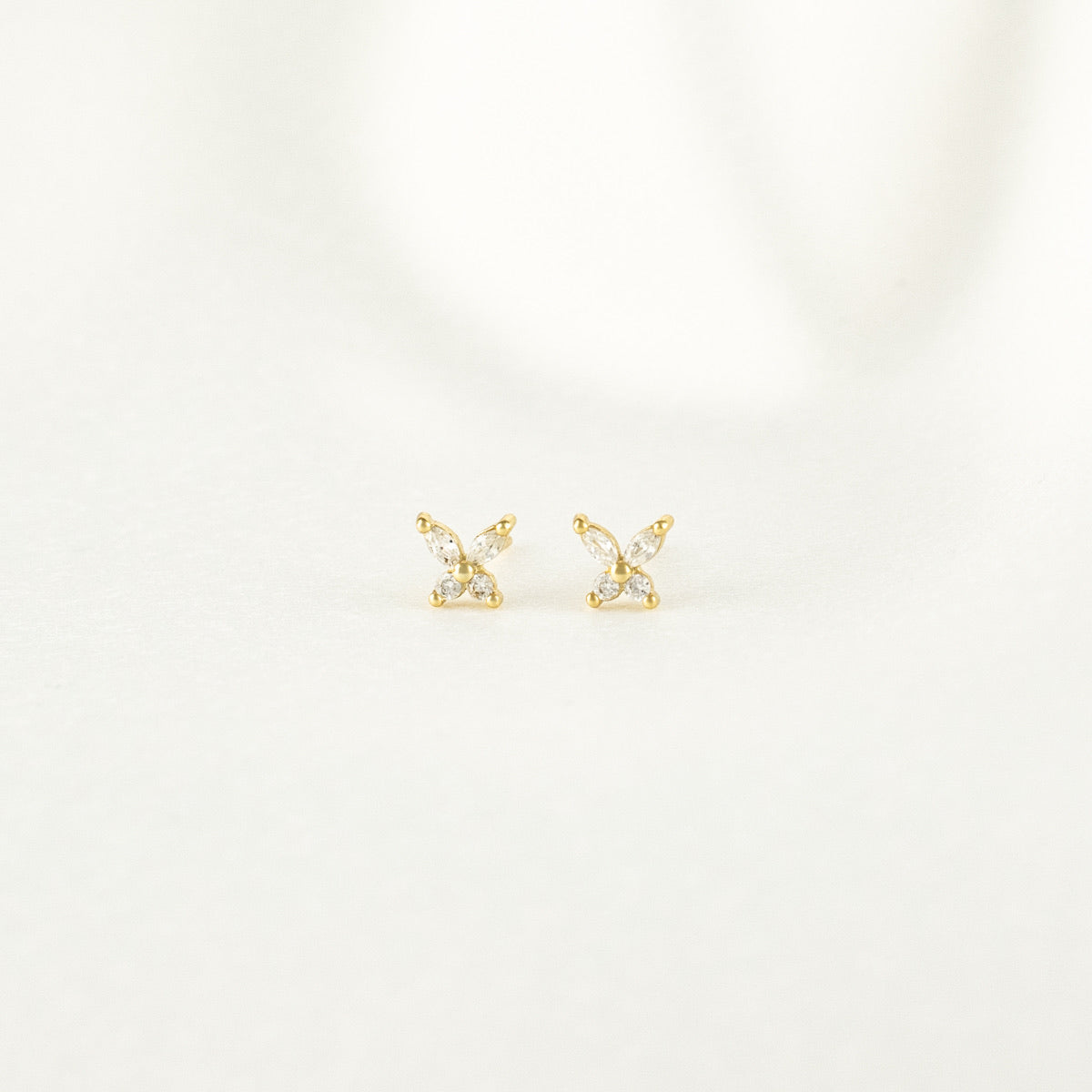 Butterfly Diamond Studs - Sterling Silver