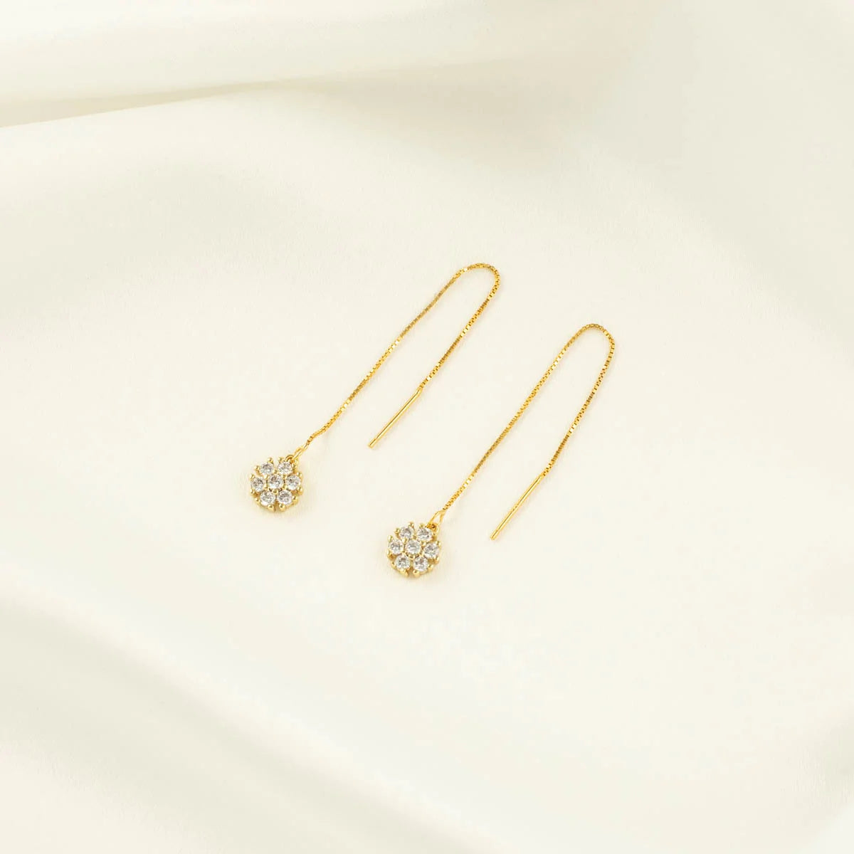 Florance White Zircon Flower Threaders