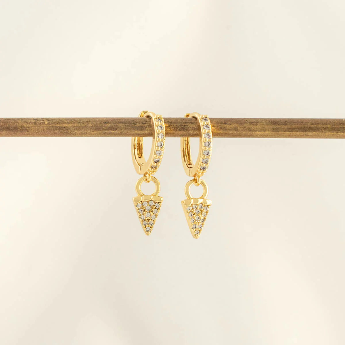 Kaily White Zircon Embellished Huggie Earrings