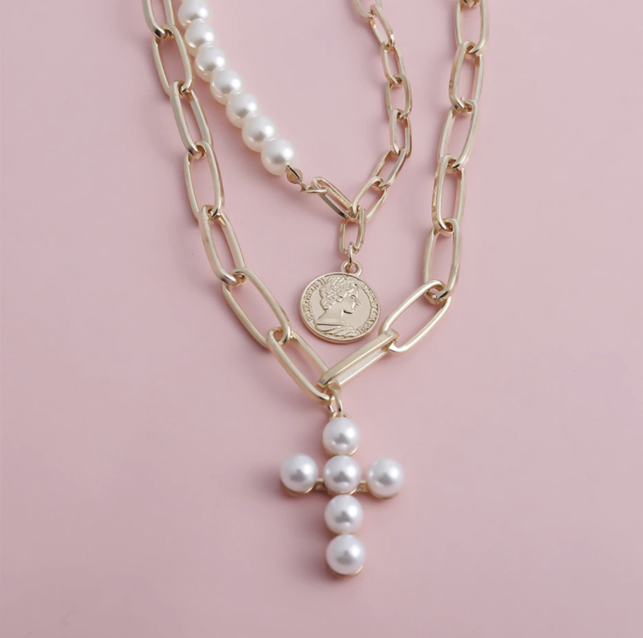 Nicola Pearl & Gold Necklace