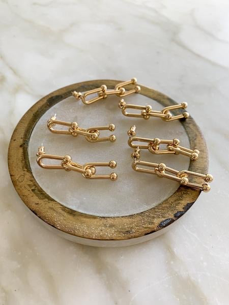 Kahko Gold Chain Link Earrings