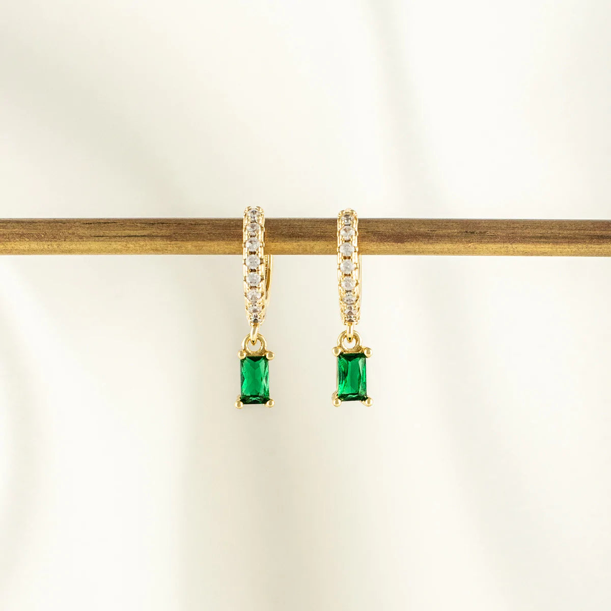 Zara Emerald Zircon Huggie Earrings