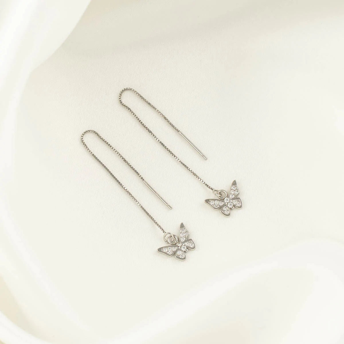 Kimi Butterfly White Zircon Threaders