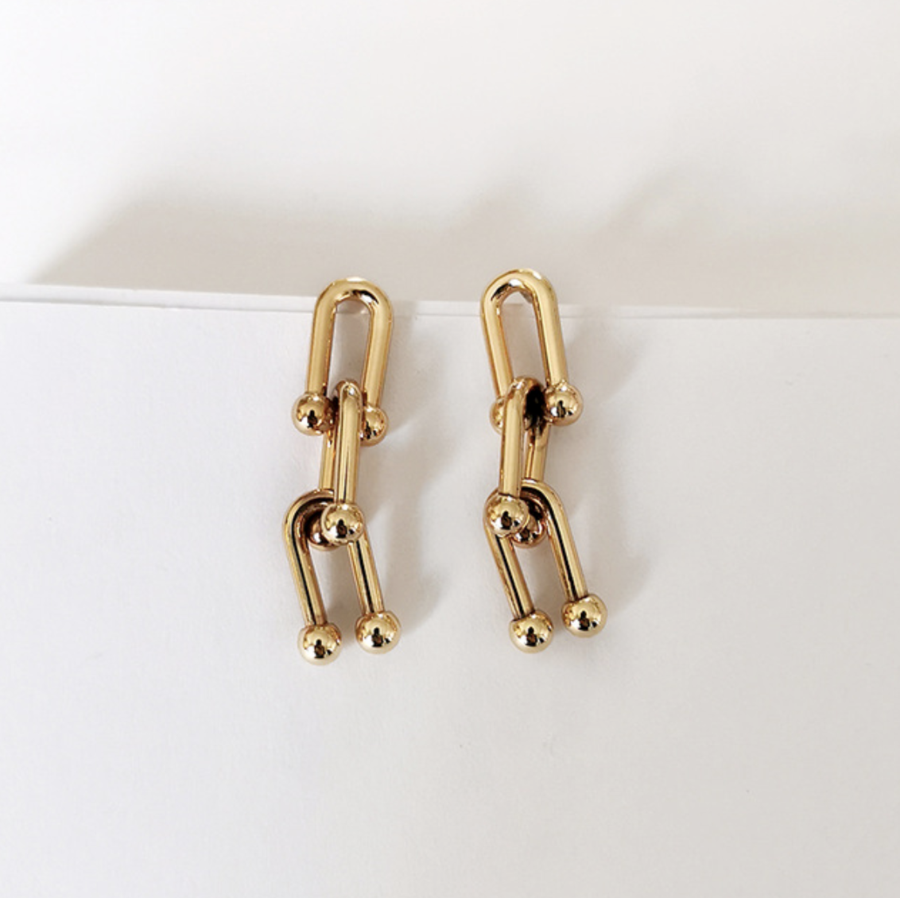 Kahko Gold Chain Link Earrings