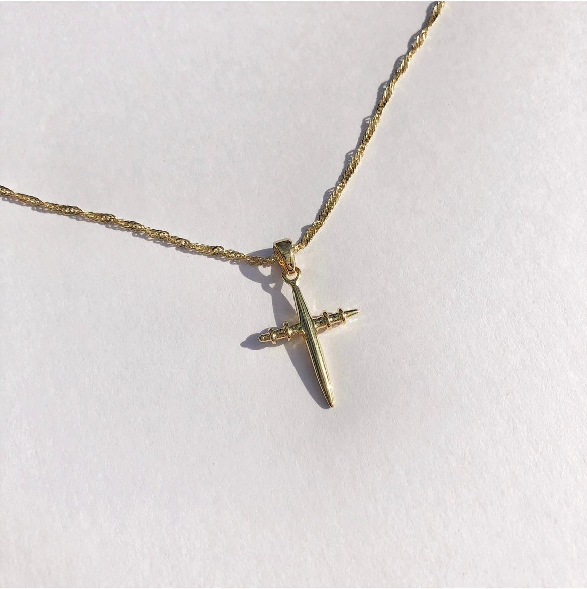 Gold Cross Pendant Necklace