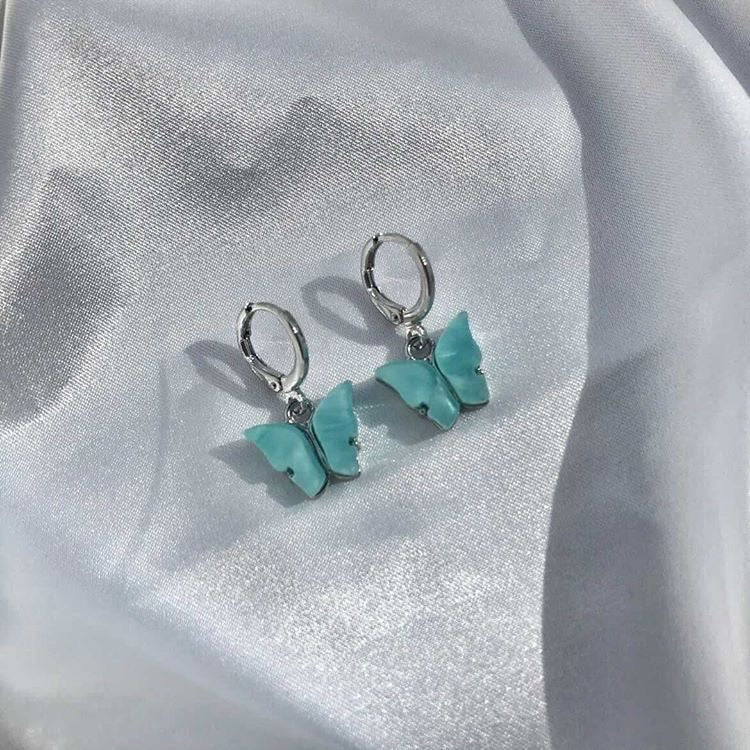 Blue Jade Butterfly Earrings