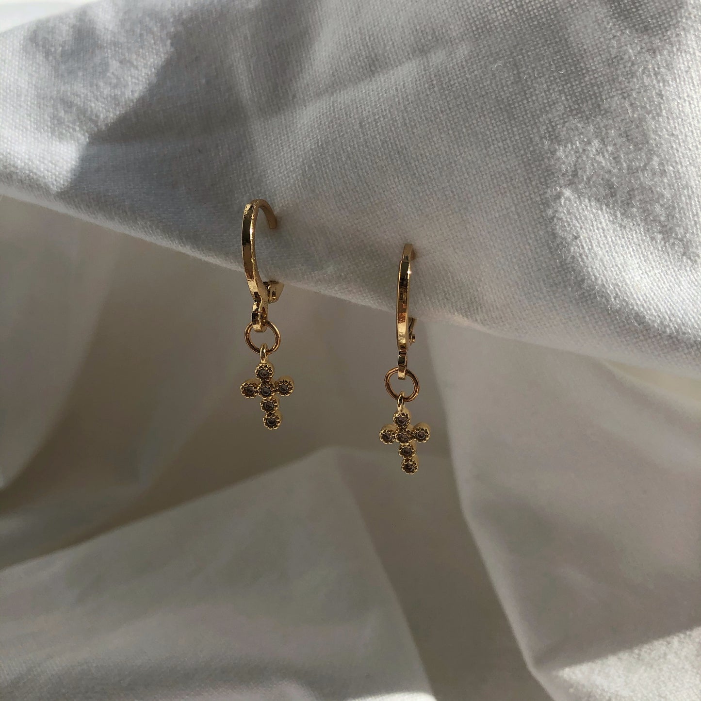 Shiny Cross Earrings