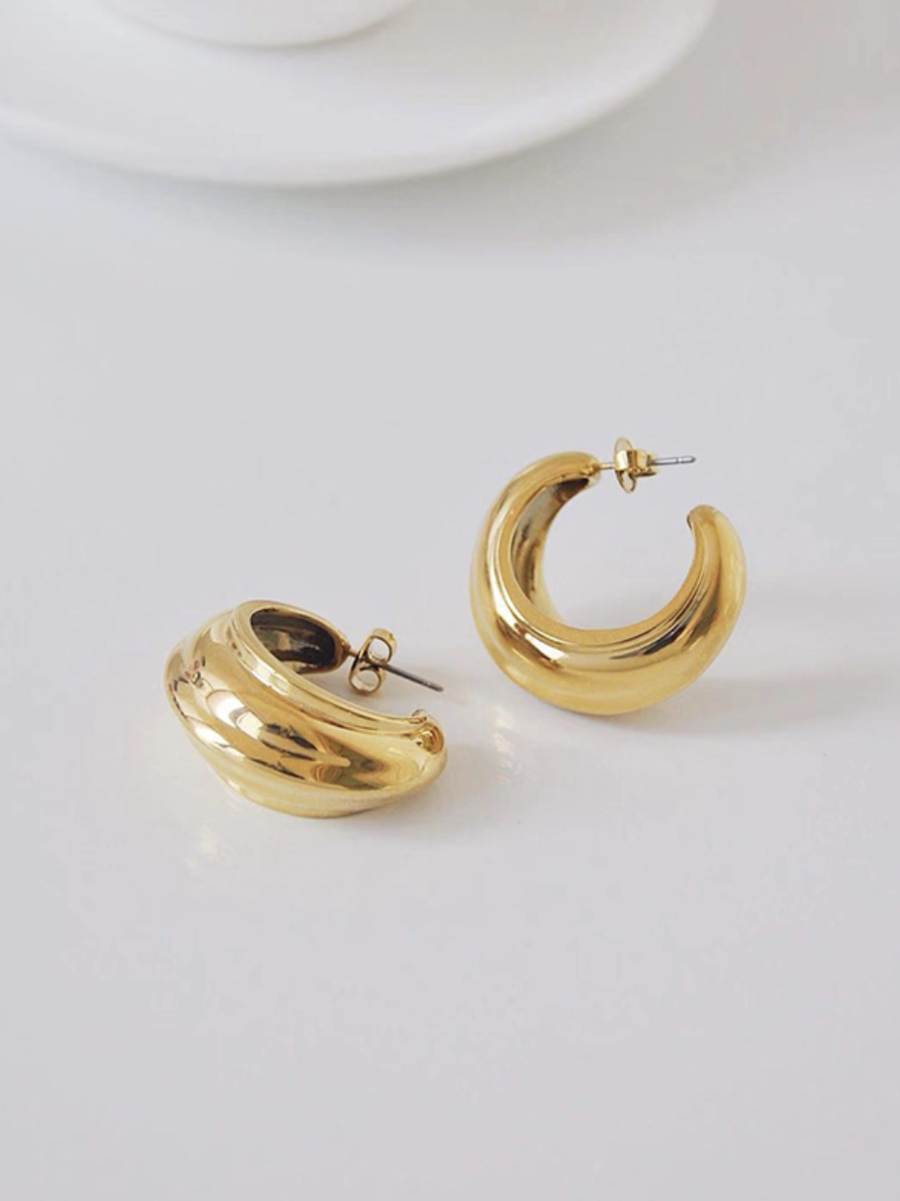 Dune Gold Huggie Earrings