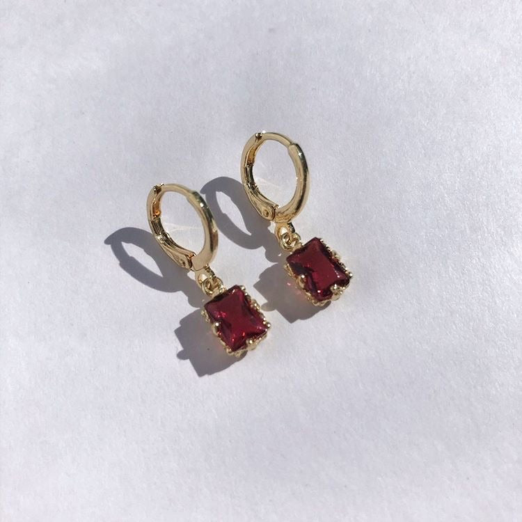 Burgundy Ruby Earrings