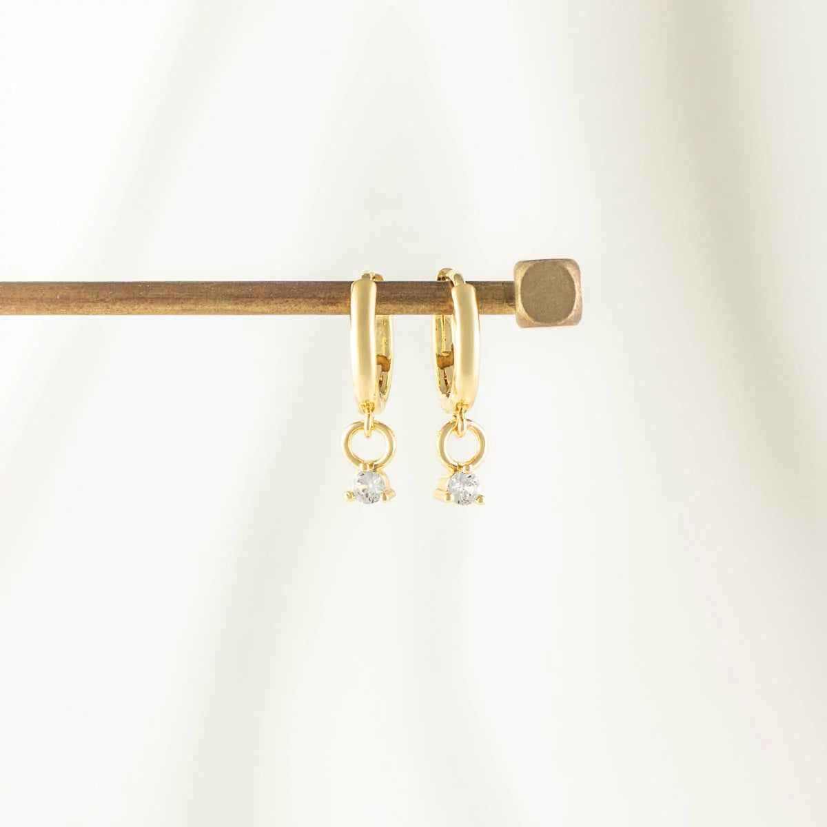 Miette White Zircon Huggie Earrings