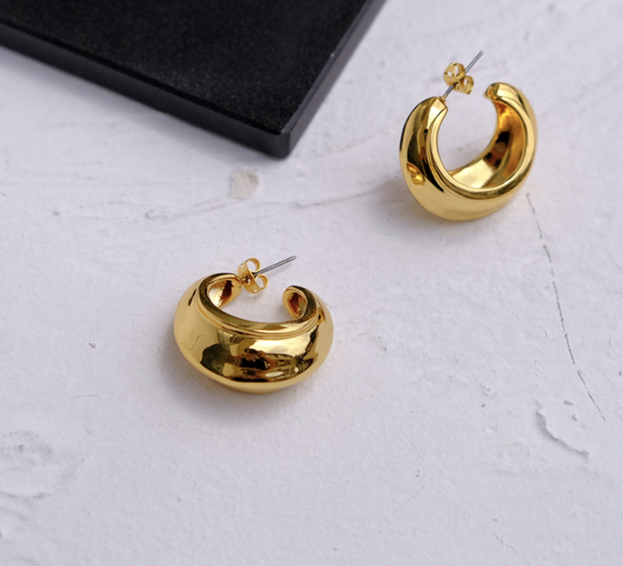 Dune Gold Huggie Earrings