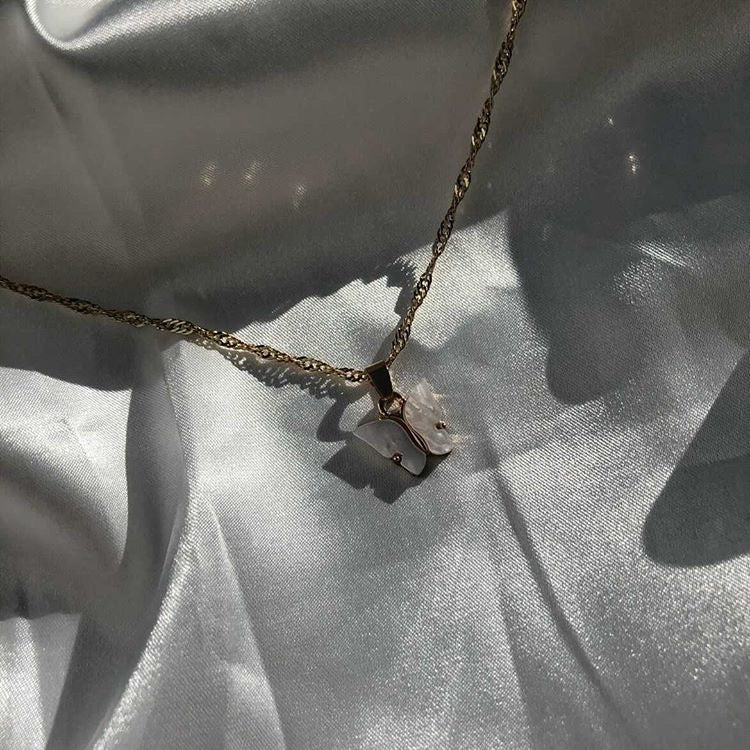 White Jade Butterfly Necklace
