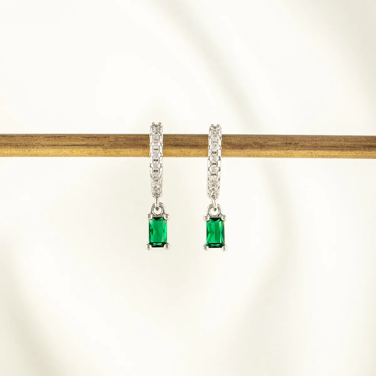 Zara Emerald Zircon Huggie Earrings