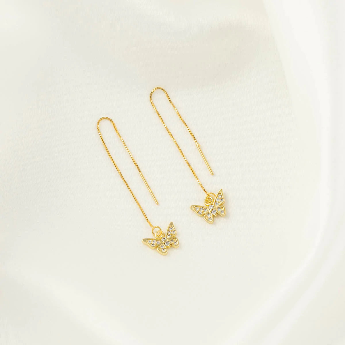 Kimi Butterfly White Zircon Threaders